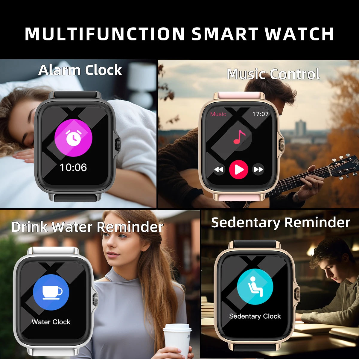 "1.83'' Waterproof Smartwatch with Call, Sleep, and Fitness Tracking for iPhone & Android