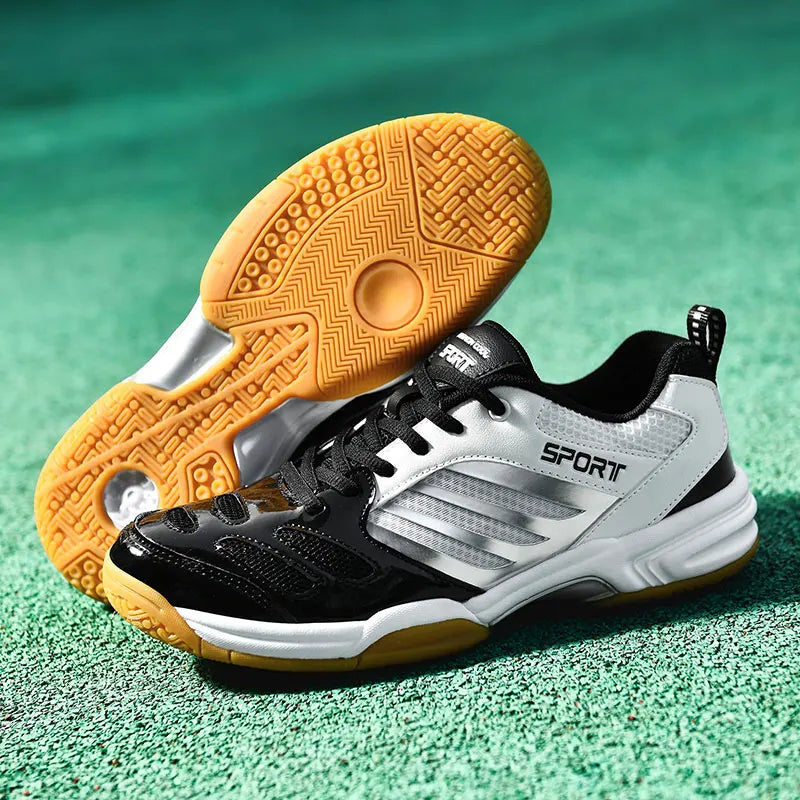 "Men's & Women's Badminton Shoes – Breathable Court Tennis Sneakers for Training, Volleyball, Indoor & Outdoor Sports, Big Size Options"