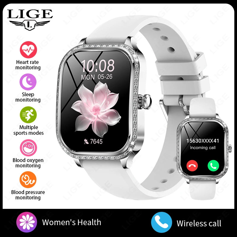 LIGE Women’s Smartwatch – Waterproof Bluetooth Call Fitness Tracker with Heart Rate Monitor