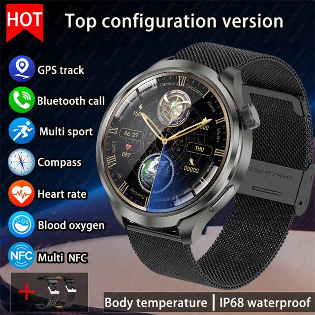 HUAWEI Outdoor Sports Smartwatch for Men – 1.85" AMOLED Screen, NFC, GPS, Heart Rate Monitor, Waterproof, Bluetooth Call