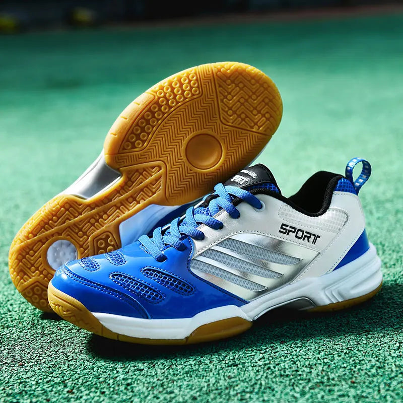 "Men's & Women's Badminton Shoes – Breathable Court Tennis Sneakers for Training, Volleyball, Indoor & Outdoor Sports, Big Size Options"