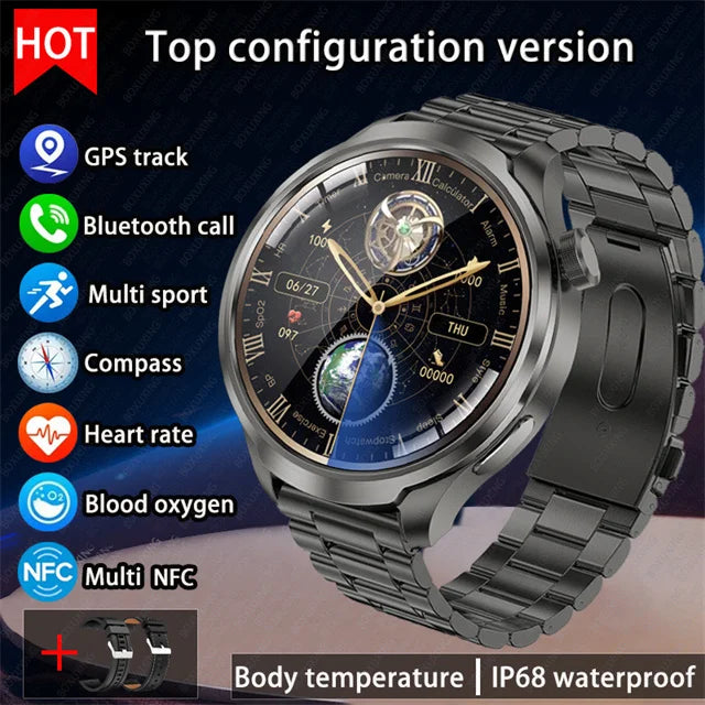 HUAWEI Outdoor Sports Smartwatch for Men – 1.85" AMOLED Screen, NFC, GPS, Heart Rate Monitor, Waterproof, Bluetooth Call