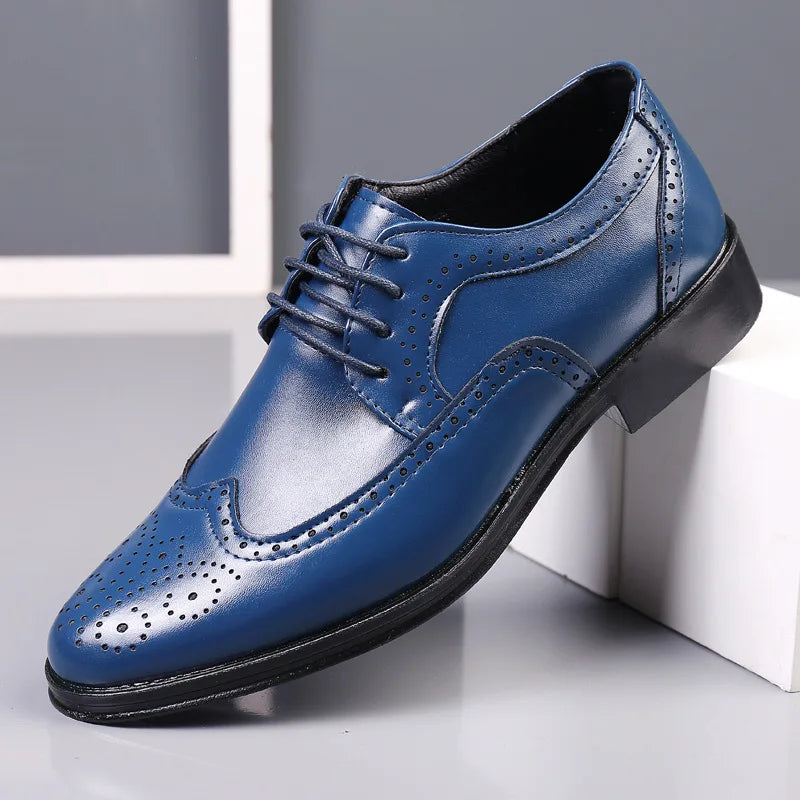 Handcrafted Men's Oxford Shoes – Genuine Calfskin Leather Brogue Dress Shoes for Business & Formal Wear