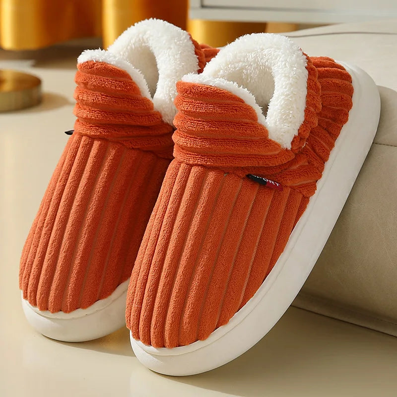 Bebealy Winter Men’s & Women’s Plush Slippers – Cozy Non-Slip Indoor & Outdoor Fur Shoes