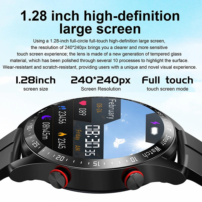 ChiBear 1.28'' Round Smartwatch for Android & iOS - Fitness Tracker, Bluetooth Call, Stylish Steel Band