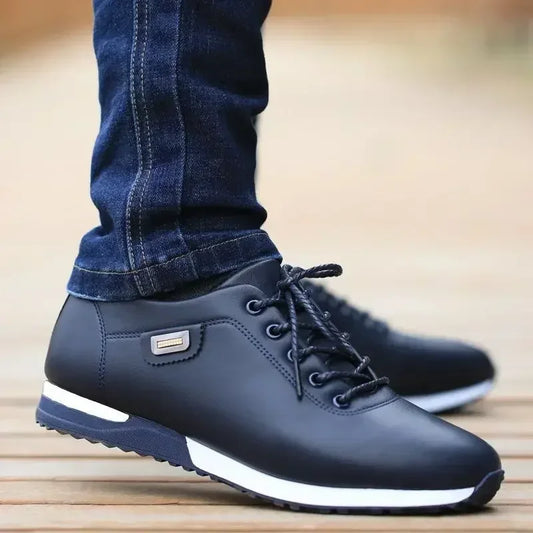 Men's PU Leather Casual Shoes – Warm Business Sneakers for Outdoor & Everyday Wear