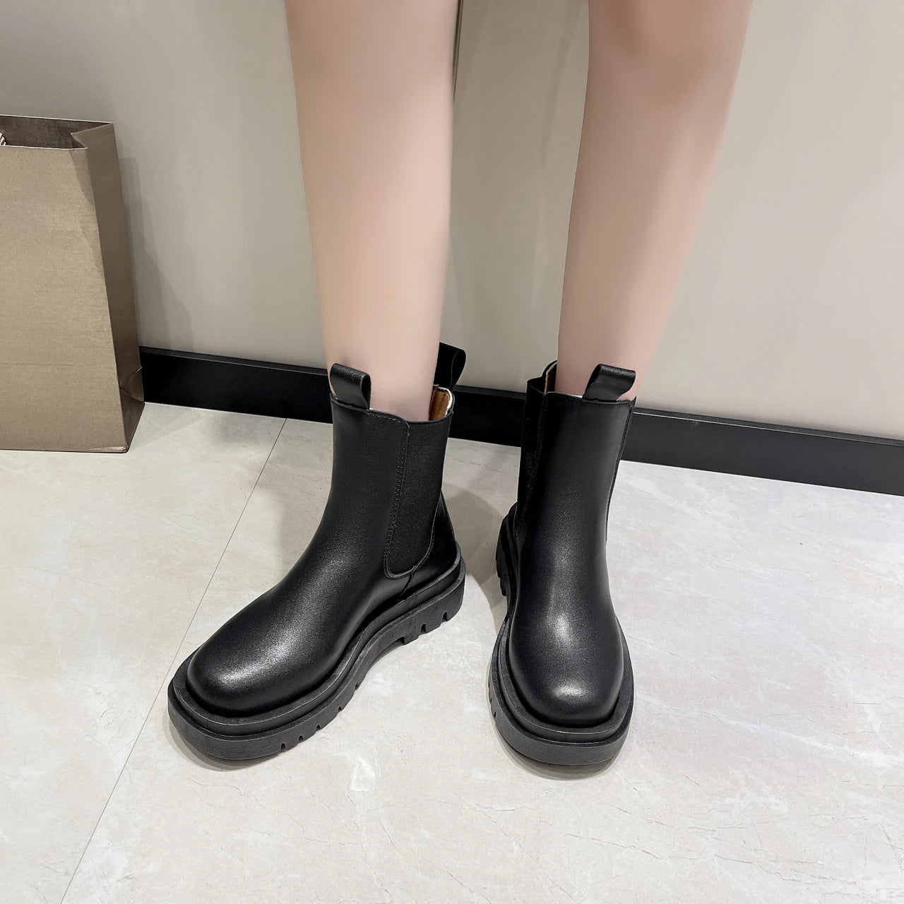 Women's Luxury Chelsea Boots - Thick Sole Flat Casual Fashion Boots