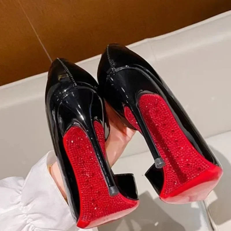 2025 New Hot Selling Solid Color Women's Single Shoes – Pointed Toe Stiletto Heel Slip-on Party Banquet Fashion Women's Shoes