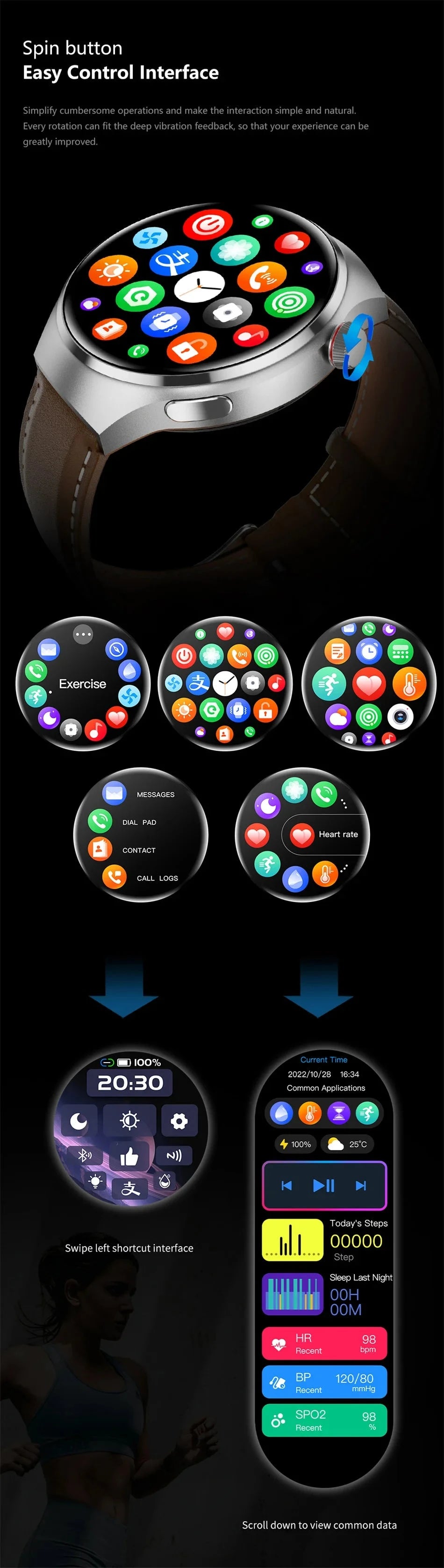 HUAWEI Watch Pro GPS NFC Smartwatch for Men - 360*360 AMOLED Screen, Bluetooth Call, Heart Rate Monitor, IP68 Waterproof