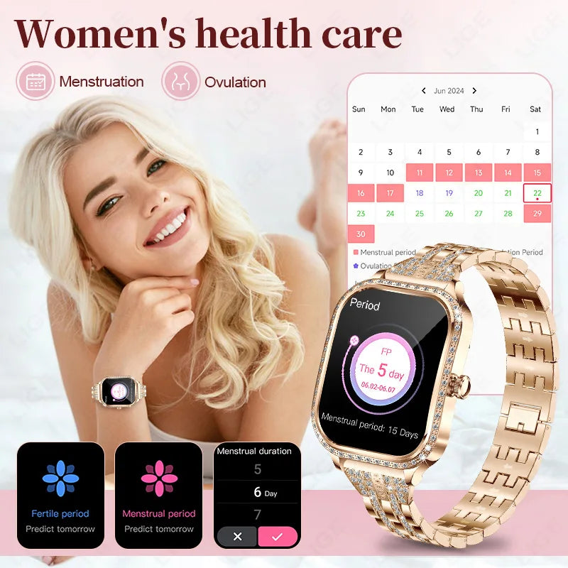 LIGE Women’s Smartwatch – Waterproof Bluetooth Call Fitness Tracker with Heart Rate Monitor