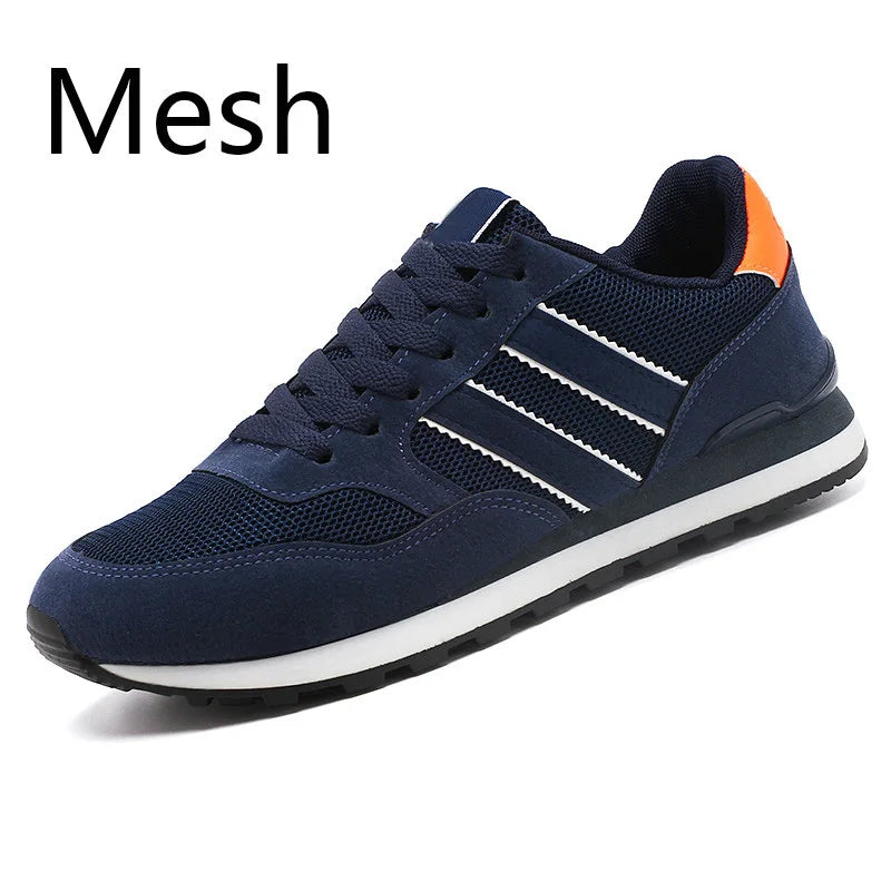 Men's Casual Sneakers – Light Suede Running Shoes, Breathable Mesh Jogging & Sport Shoes for Outdoor Activities