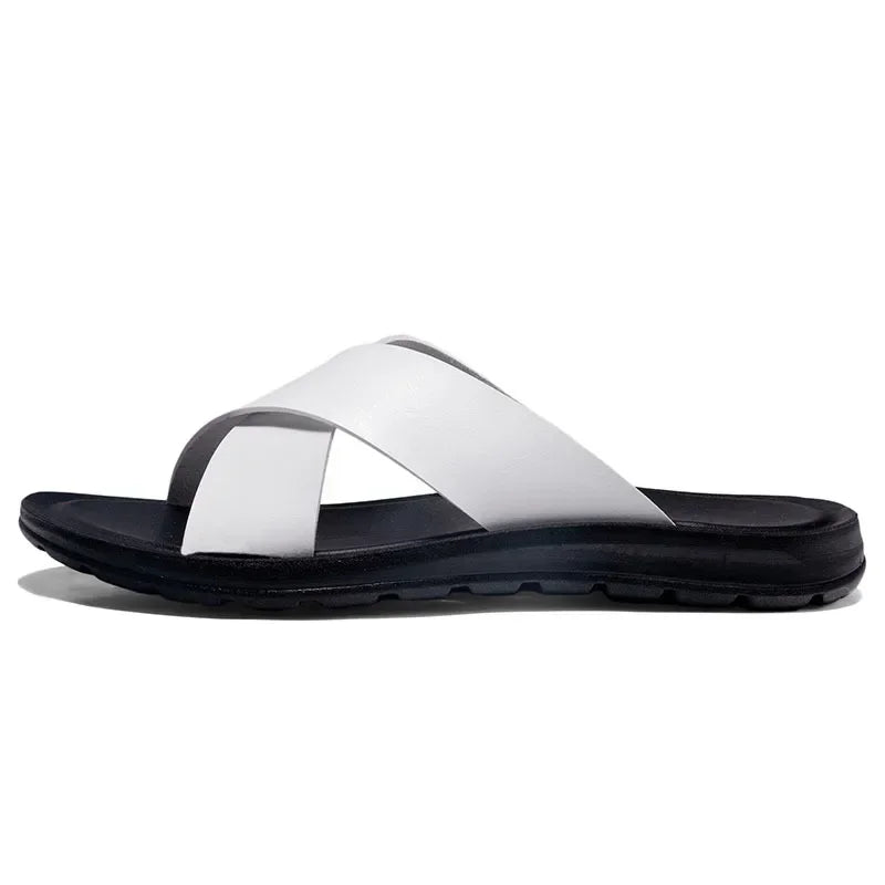 Men's Large Size Summer Slippers – Non-Slip Casual Beach Sandals & Comfortable Flat Shoes