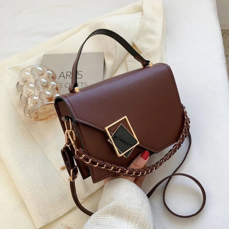 Luxury Designer Retro Women's Shoulder Bag - Chain Messenger Flap Crossbody Small Square Handbag