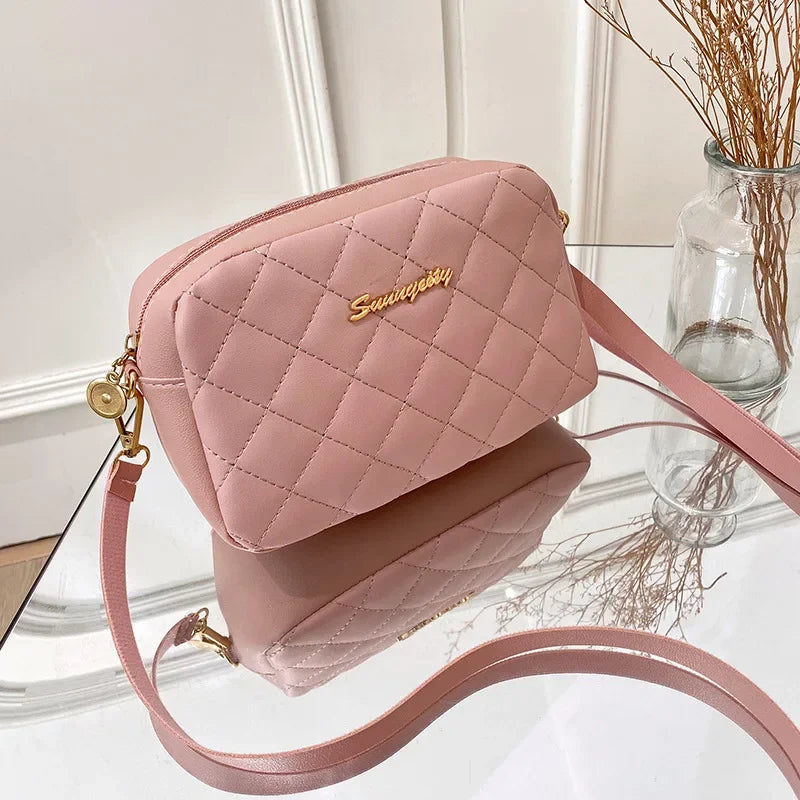 Tassel Small Messenger Bag for Women – 2025 Trend Lingge Embroidery Camera Shoulder & Crossbody Bag, Fashion Chain Strap