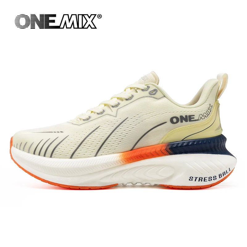 ONEMIX Cushioning Running Shoes for Men – Heavy-Duty Lace-Up Sports Sneakers, Non-Slip & Outdoor Athletic Shoes for Women