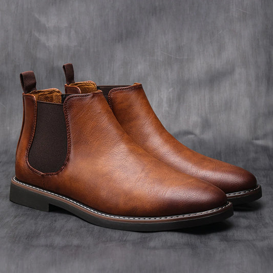 Men’s Chelsea Boots – Retro Fashion Brand, Comfortable Leather Boots, Sizes 40-46