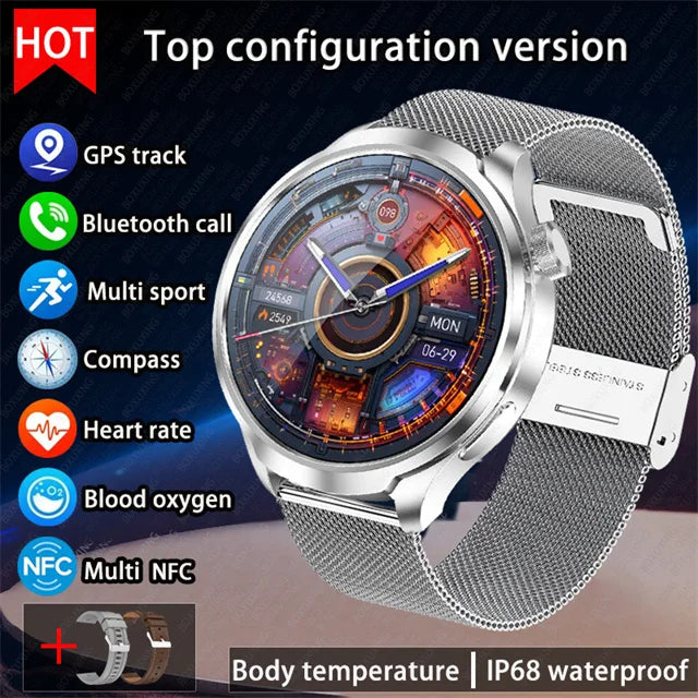 HUAWEI Outdoor Sports Smartwatch for Men – 1.85" AMOLED Screen, NFC, GPS, Heart Rate Monitor, Waterproof, Bluetooth Call