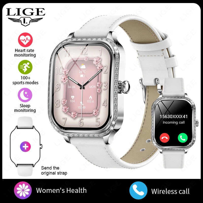 LIGE Women’s Smartwatch – Waterproof Bluetooth Call Fitness Tracker with Heart Rate Monitor