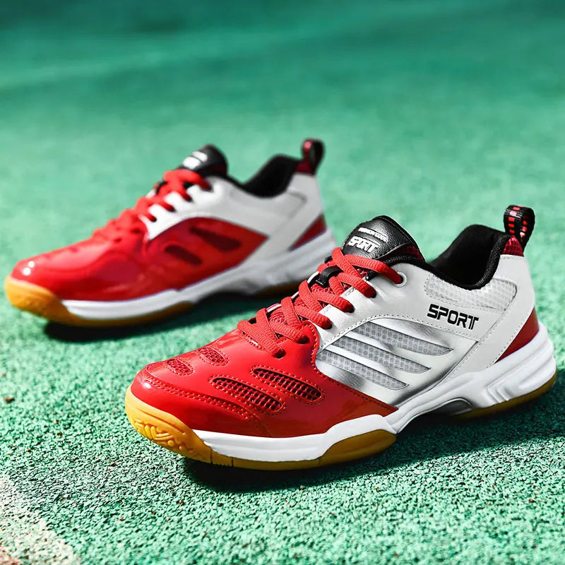 "Men's & Women's Badminton Shoes – Breathable Court Tennis Sneakers for Training, Volleyball, Indoor & Outdoor Sports, Big Size Options"