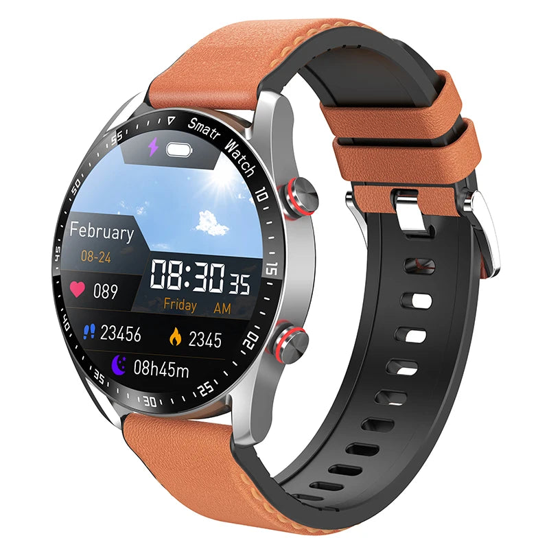 ChiBear 1.28'' Round Smartwatch for Android & iOS - Fitness Tracker, Bluetooth Call, Stylish Steel Band