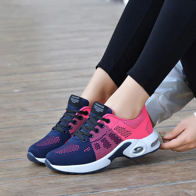 Flying Weaving Sports Shoes – Women’s Air Cushioned Running Sneakers