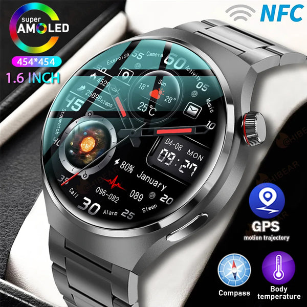 HUAWEI Watch Pro GPS NFC Smartwatch for Men - 360*360 AMOLED Screen, Bluetooth Call, Heart Rate Monitor, IP68 Waterproof