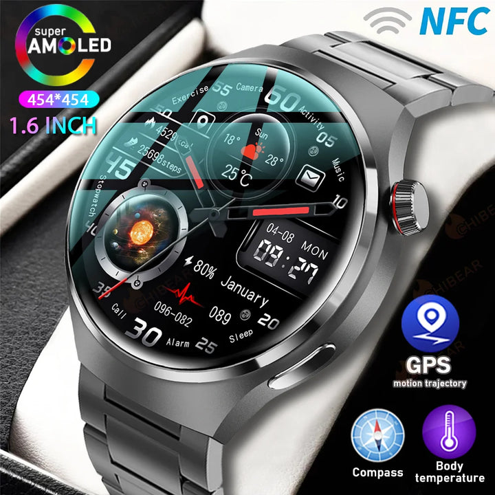 HUAWEI Watch Pro GPS NFC Smartwatch for Men - 360*360 AMOLED Screen, Bluetooth Call, Heart Rate Monitor, IP68 Waterproof