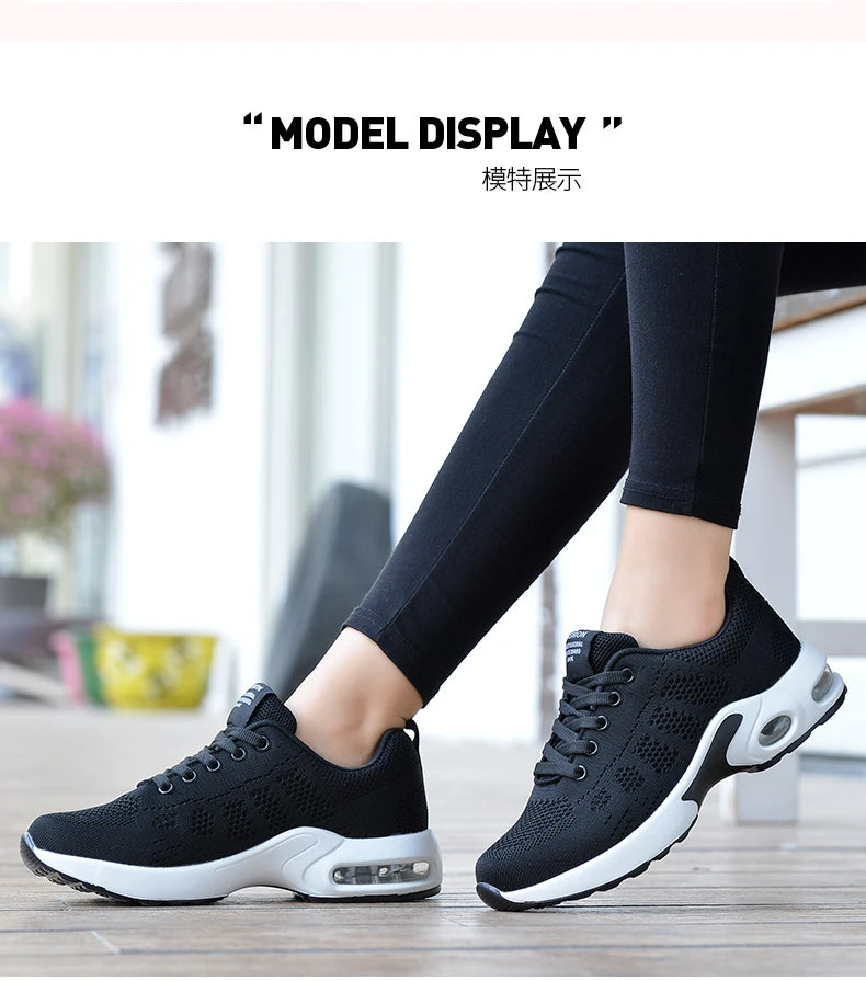 Flying Weaving Sports Shoes – Women’s Air Cushioned Running Sneakers