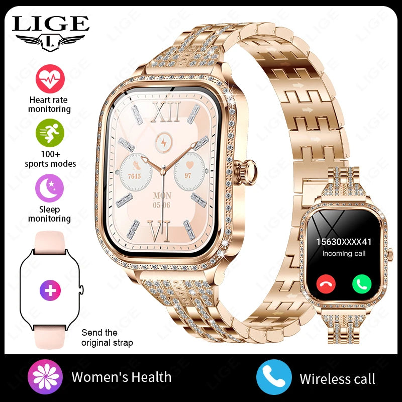 LIGE Women’s Smartwatch – Waterproof Bluetooth Call Fitness Tracker with Heart Rate Monitor