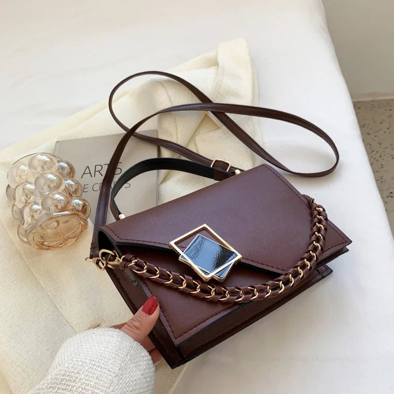 Luxury Designer Retro Women's Shoulder Bag - Chain Messenger Flap Crossbody Small Square Handbag