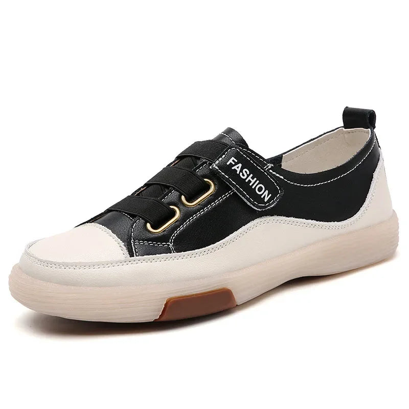 Summer Women’s Casual Slip-On Leather Loafers – Breathable Walking Sneakers with Soft Sole