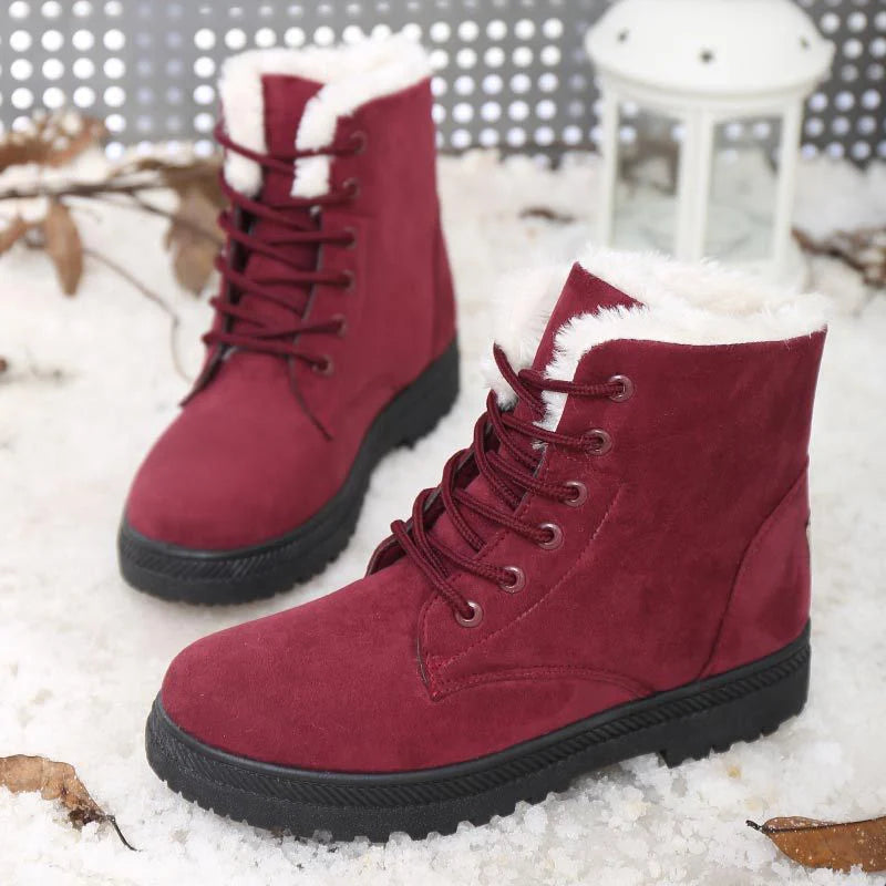 Women’s Winter Boots Snow Plush Platform Flat Boots - Warm & Fashionable Snow Boots