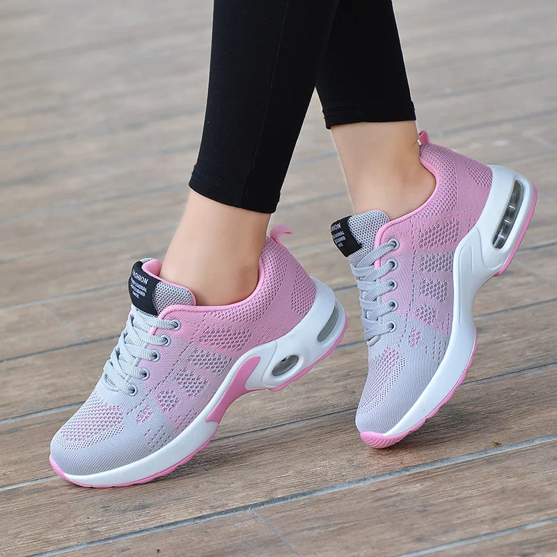 Flying Weaving Sports Shoes – Women’s Air Cushioned Running Sneakers