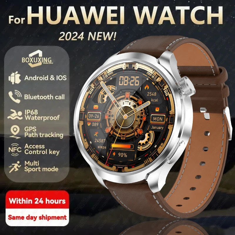 HUAWEI Outdoor Sports Smartwatch for Men – 1.85" AMOLED Screen, NFC, GPS, Heart Rate Monitor, Waterproof, Bluetooth Call