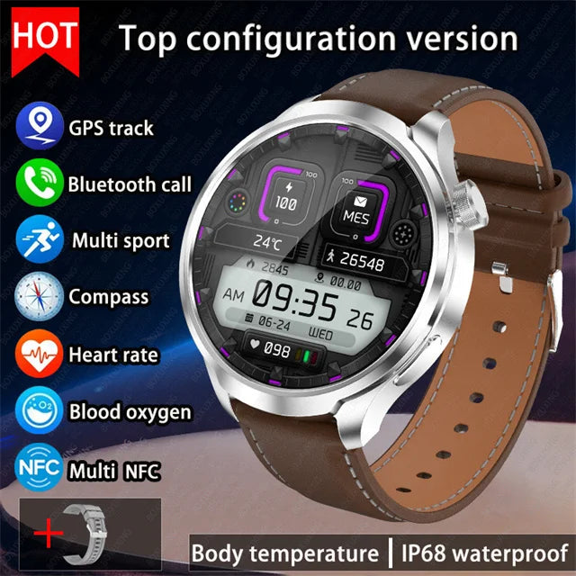 HUAWEI Outdoor Sports Smartwatch for Men – 1.85" AMOLED Screen, NFC, GPS, Heart Rate Monitor, Waterproof, Bluetooth Call