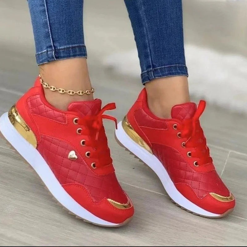 Women’s Lace-Up Sneakers – Breathable Comfortable Walking & Running Shoes