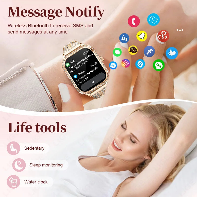 LIGE Women’s Smartwatch – Waterproof Bluetooth Call Fitness Tracker with Heart Rate Monitor