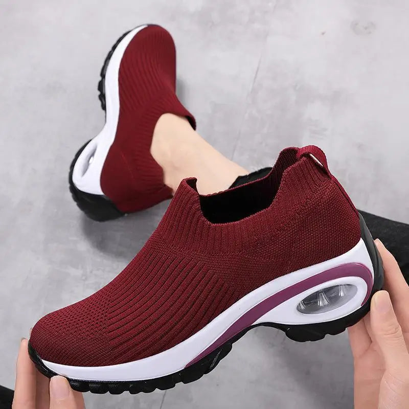 2025 Summer Women’s Wedge Platform Sneakers – Breathable Casual Sport Shoes