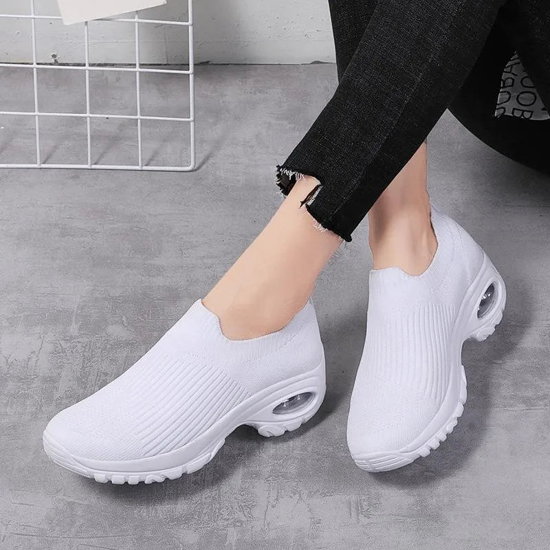 2025 Summer Women’s Wedge Platform Sneakers – Breathable Casual Sport Shoes