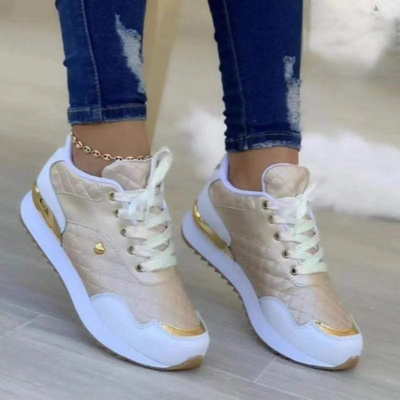 Women’s Lace-Up Sneakers – Breathable Comfortable Walking & Running Shoes