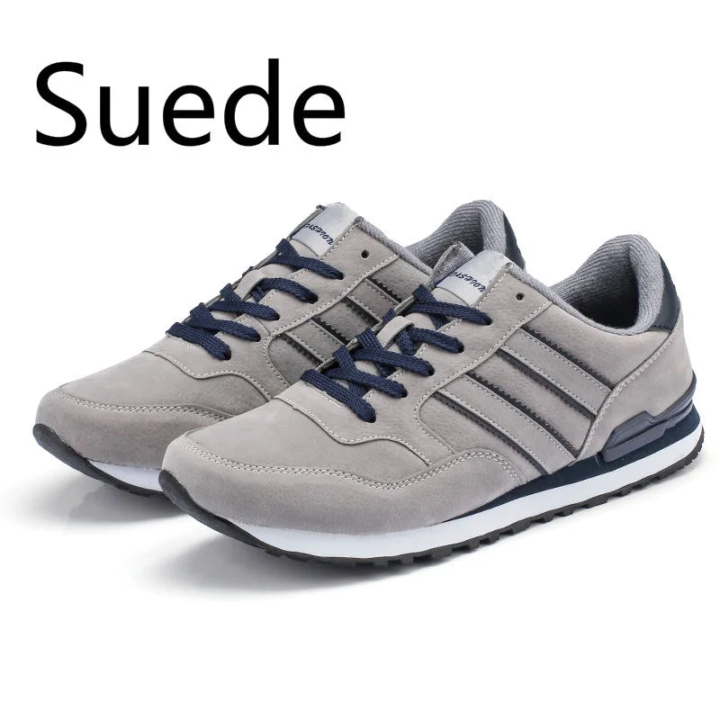 Men's Casual Sneakers – Light Suede Running Shoes, Breathable Mesh Jogging & Sport Shoes for Outdoor Activities