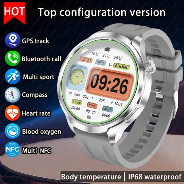 HUAWEI Outdoor Sports Smartwatch for Men – 1.85" AMOLED Screen, NFC, GPS, Heart Rate Monitor, Waterproof, Bluetooth Call