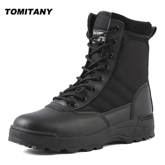 Men’s Tactical Desert Combat Boots – Special Force Hiking Ankle Boots, Outdoor Work Safety Shoes