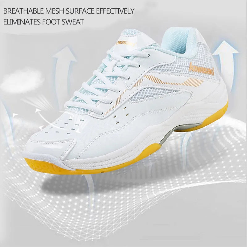 Kawasaki Men's & Women's Professional Badminton Shoes - Breathable Indoor Court Sneakers K-086