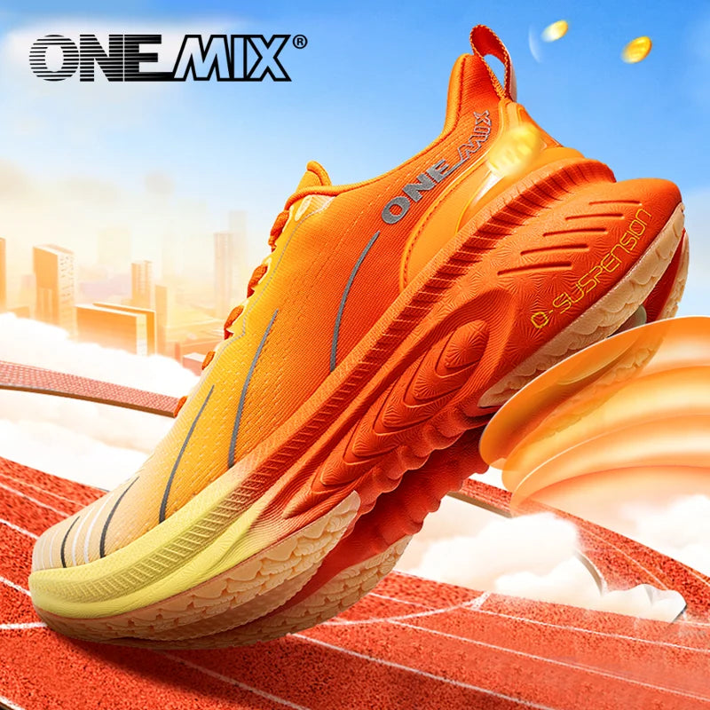 ONEMIX Cushioning Running Shoes for Men – Heavy-Duty Lace-Up Sports Sneakers, Non-Slip & Outdoor Athletic Shoes for Women