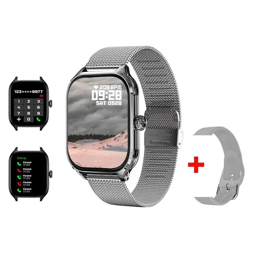 H9 2.01-Inch HD Smartwatch with Bluetooth Call, Fitness Tracking, and DIY Dials for Men & Women