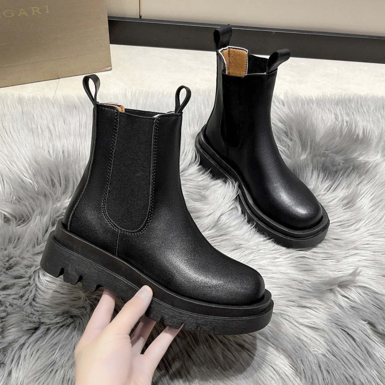 Women's Luxury Chelsea Boots - Thick Sole Flat Casual Fashion Boots