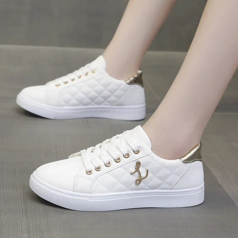 Women's Fashion Breathable Flat Sneakers – Soft Sole Vulcanized Casual Shoes