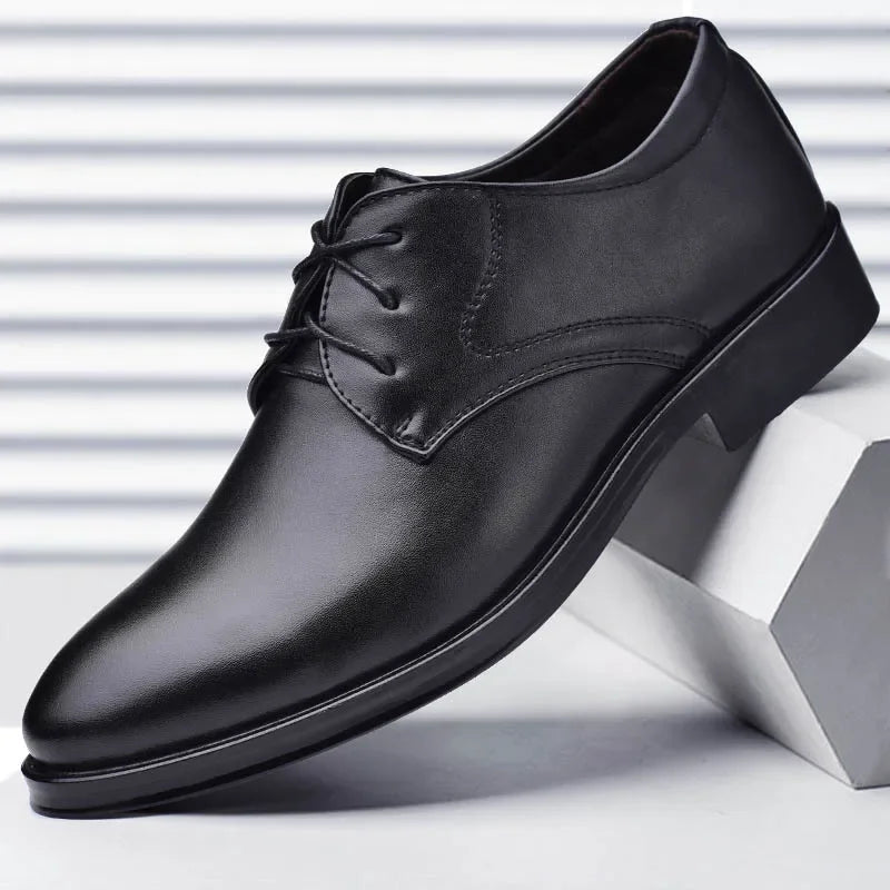 Men's Black Leather Oxfords – Formal Wedding, Party & Business Shoes for Men