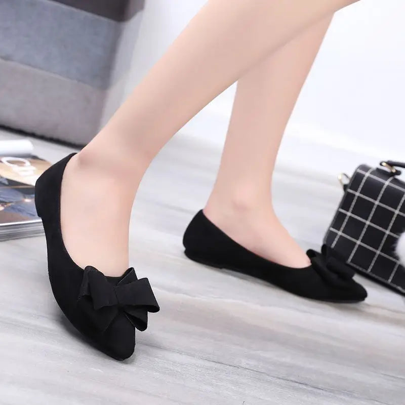 Women’s Green Bow Tie Flats – Stylish Casual & Office Shoes